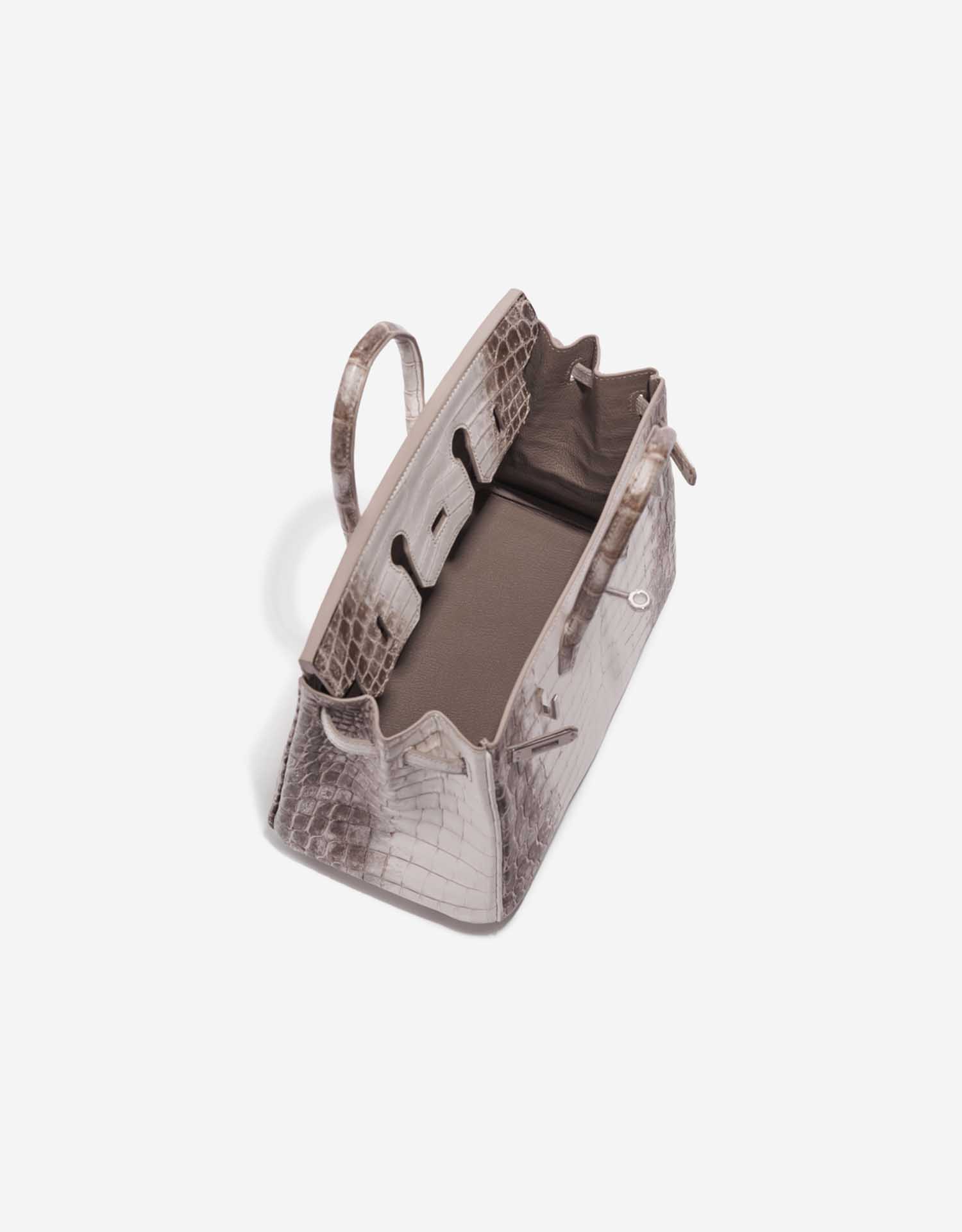 Pre-owned Hermès Tasche Birkin 25 Niloticus Crocodile Himalaya Blanc Brown, White Inside | Verkaufen Sie Ihre Designer-Tasche auf Saclab.com