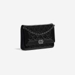 Pre-owned Chanel bag Boy WOC Patent Leather Black Black Side Front | Sell your designer bag on Saclab.com