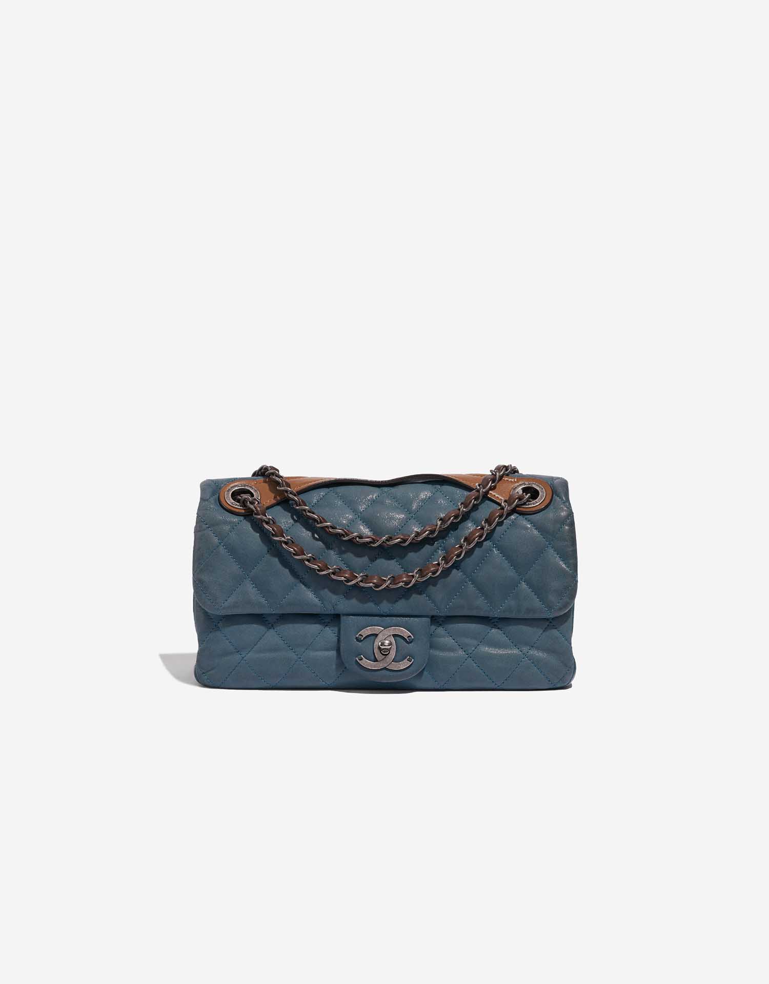 Chanel Timeless Medium Lamb Blue / Brown | SACLÀB