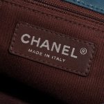 Pre-owned Chanel bag Timeless Medium Lamb Blue / Brown Blue, Brown Logo | Sell your designer bag on Saclab.com