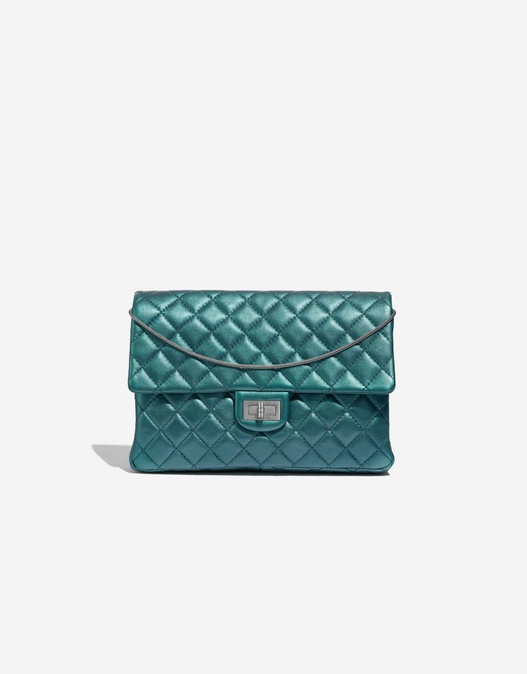 Pre-owned Chanel bag 2.55 Reissue 226 Lamb Metallic Blue Blue Front | Sell your designer bag on Saclab.com