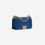 Pre-owned Chanel bag Boy Small Calf Blue Blue Side Front | Sell your designer bag on Saclab.com