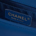 Pre-owned Chanel bag Boy Small Calf Blue Blue Logo | Sell your designer bag on Saclab.com