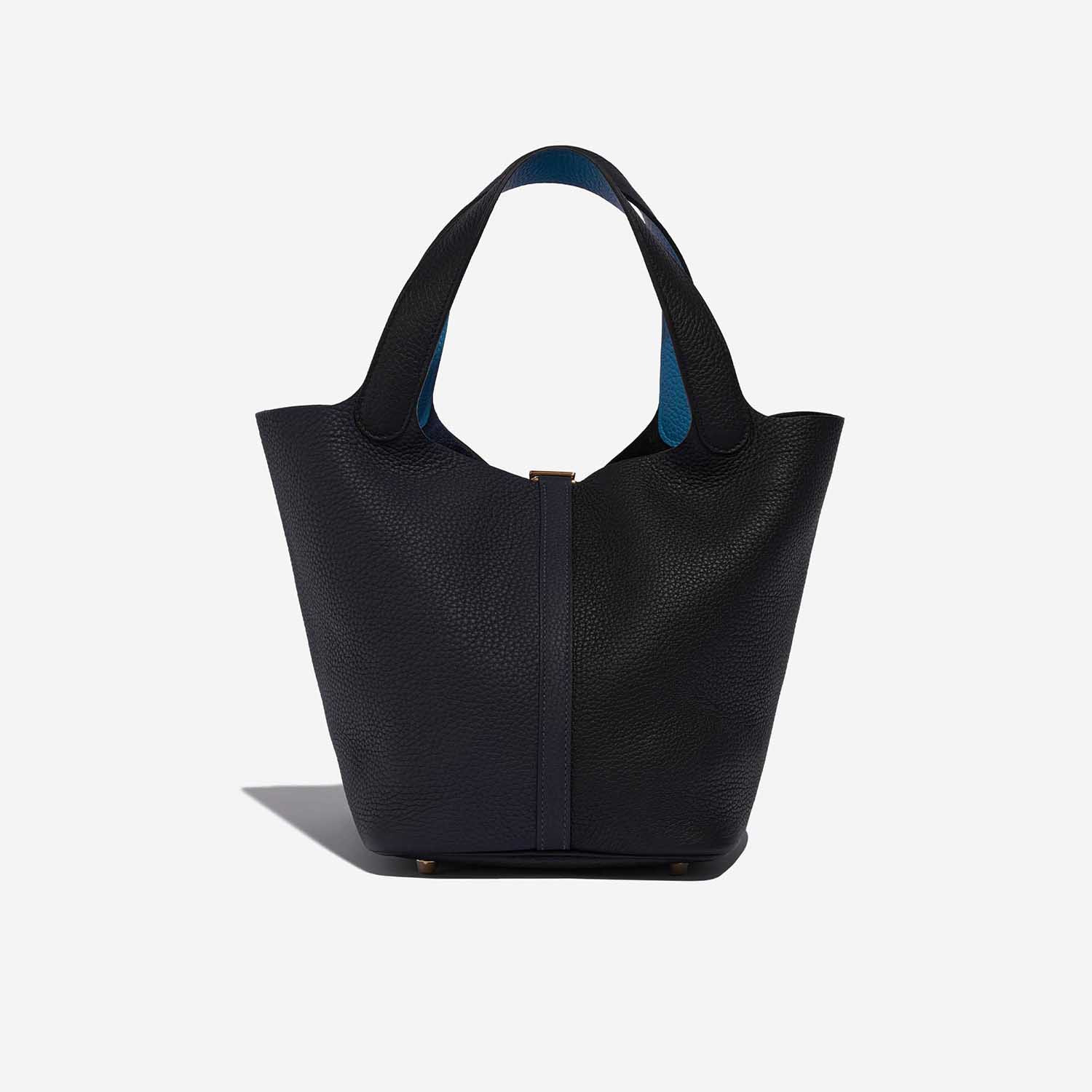 Pre-owned Hermès bag Picotin 22 Taurillon Clemence Blue Nuit / Black / Blue Frida Blue Back | Sell your designer bag on Saclab.com