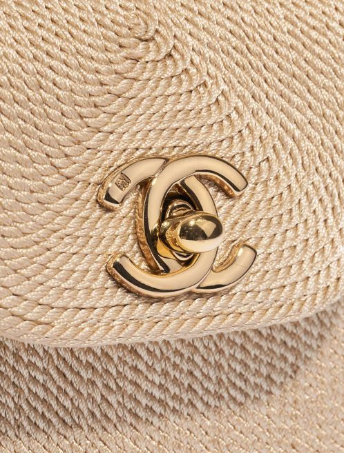 Pre-owned Chanel bag Timeless Handle Small Silk Rope Beige Beige Closing System | Sell your designer bag on Saclab.com