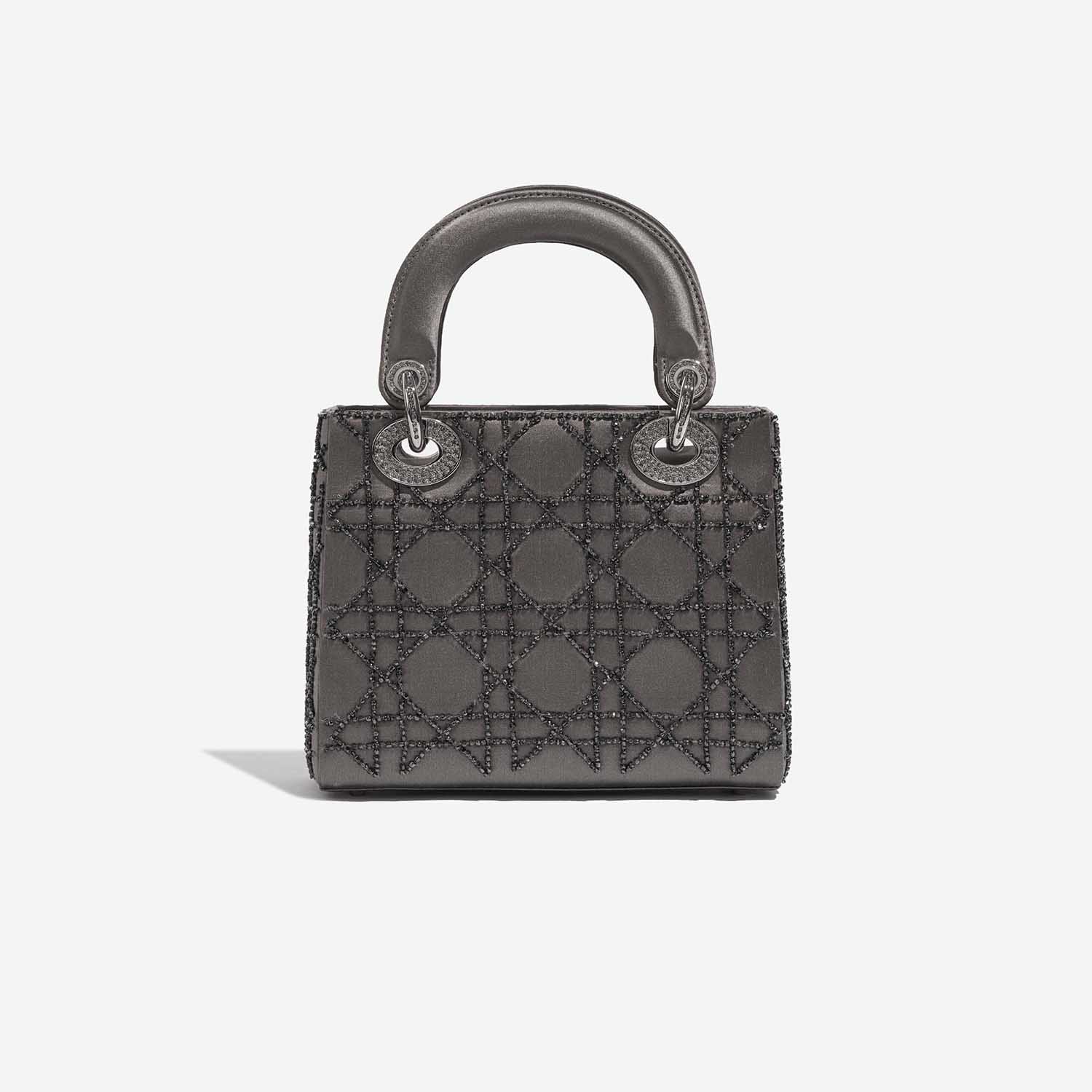 Pre-owned Dior bag Lady Mini Satin Grey Grey Back | Sell your designer bag on Saclab.com