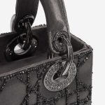 Pre-owned Dior bag Lady Mini Satin Grey Grey Closing System | Sell your designer bag on Saclab.com