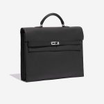Pre-owned Hermès bag Kelly Depeche 34 HSS Togo Plomb Black Side Front | Sell your designer bag on Saclab.com