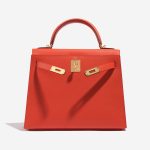 Pre-owned Hermès bag Kelly 28 Epsom Capucine Orange Front Open | Sell your designer bag on Saclab.com