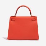 Pre-owned Hermès bag Kelly 28 Epsom Capucine Orange Back | Sell your designer bag on Saclab.com