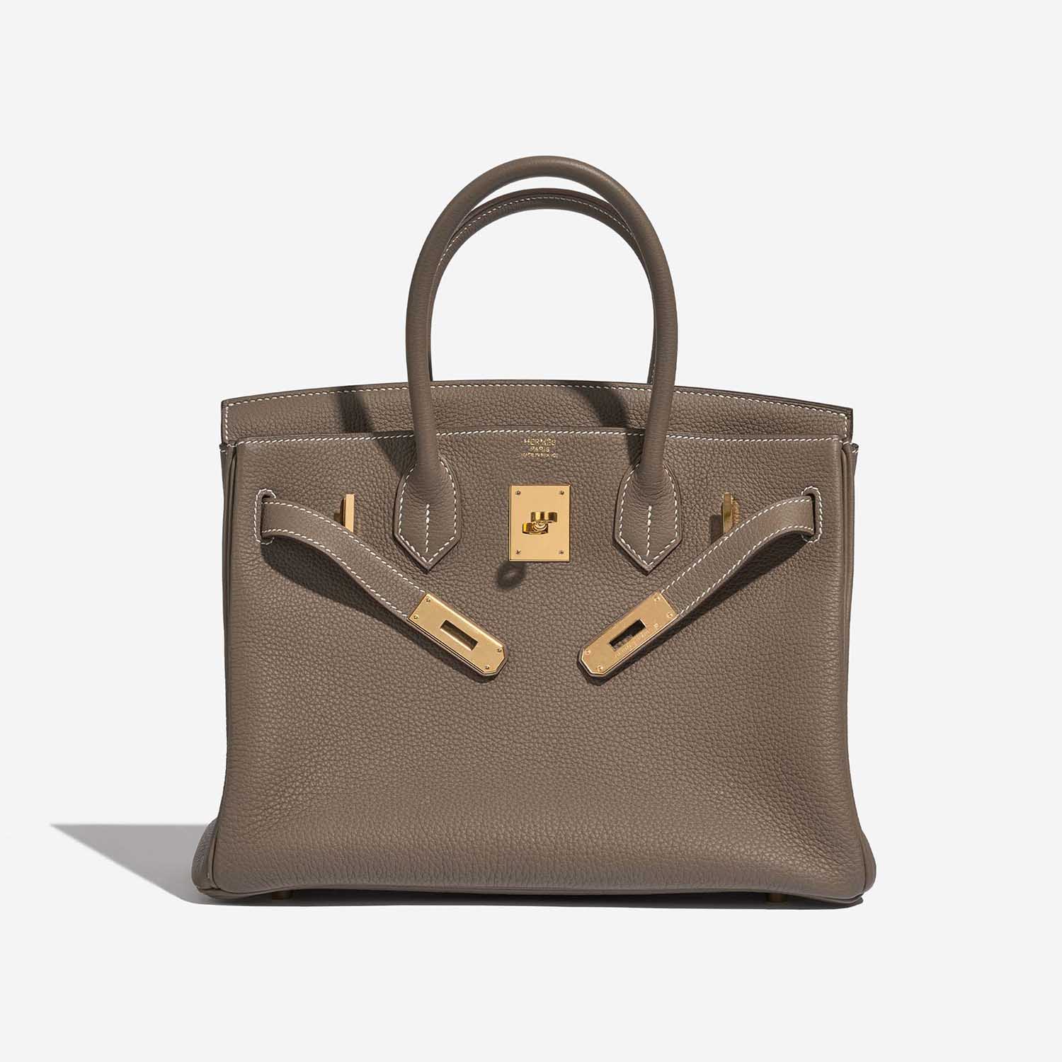 Pre-owned Hermès bag Birkin 30 Togo Etoupe Brown Front Open | Sell your designer bag on Saclab.com