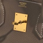 Pre-owned Hermès bag Birkin 30 Togo Etoupe Brown Logo | Sell your designer bag on Saclab.com