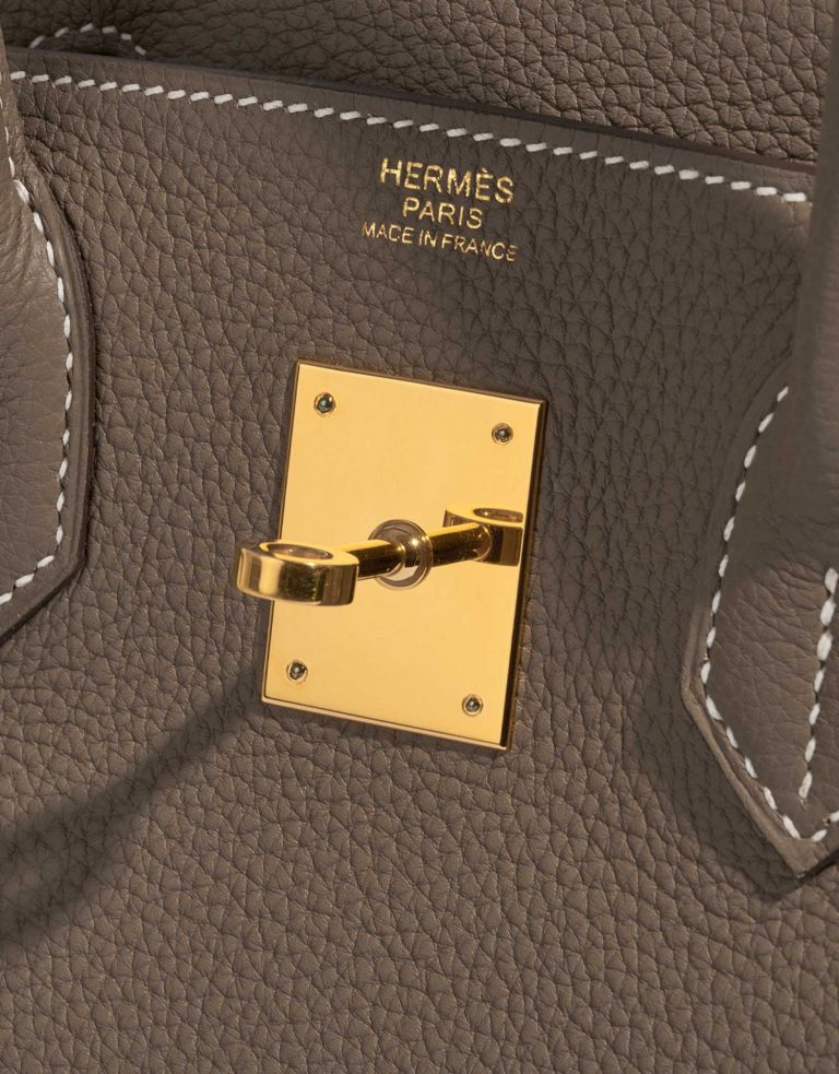 Pre-owned Hermès bag Birkin 30 Togo Etoupe Brown Logo | Sell your designer bag on Saclab.com