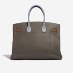 Pre-owned Hermès bag Birkin Harlequin 35 Clemence Ultra Violet / Etain / Bleu Lin / Bleu Obscur / Etoupe / Gold Multicolour Back | Sell your designer bag on Saclab.com