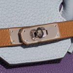 Pre-owned Hermès bag Birkin Harlequin 35 Clemence Ultra Violet / Etain / Bleu Lin / Bleu Obscur / Etoupe / Gold Multicolour Closing System | Sell your designer bag on Saclab.com