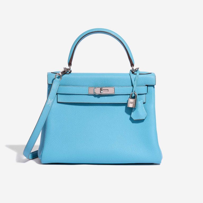 Pre-owned Hermès bag Kelly HSS 28 Togo Blue du Nord / Gris Perle Blue | Sell your designer bag on Saclab.com