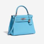 Pre-owned Hermès bag Kelly HSS 28 Togo Blue du Nord / Gris Perle Blue Side Front | Sell your designer bag on Saclab.com
