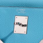 Pre-owned Hermès bag Kelly HSS 28 Togo Blue du Nord / Gris Perle Blue Logo | Sell your designer bag on Saclab.com