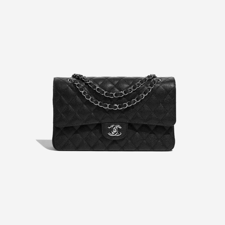 Pre-owned Chanel bag Timeless Medium Caviar Black Black Front | Sell your designer bag on Saclab.com