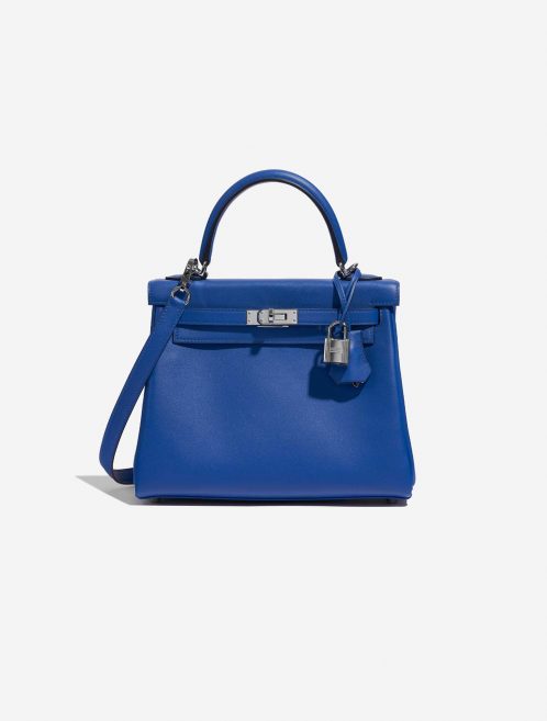Pre-owned Hermès bag Kelly 25 Swift Blue France Blue Front | Sell your designer bag on Saclab.com