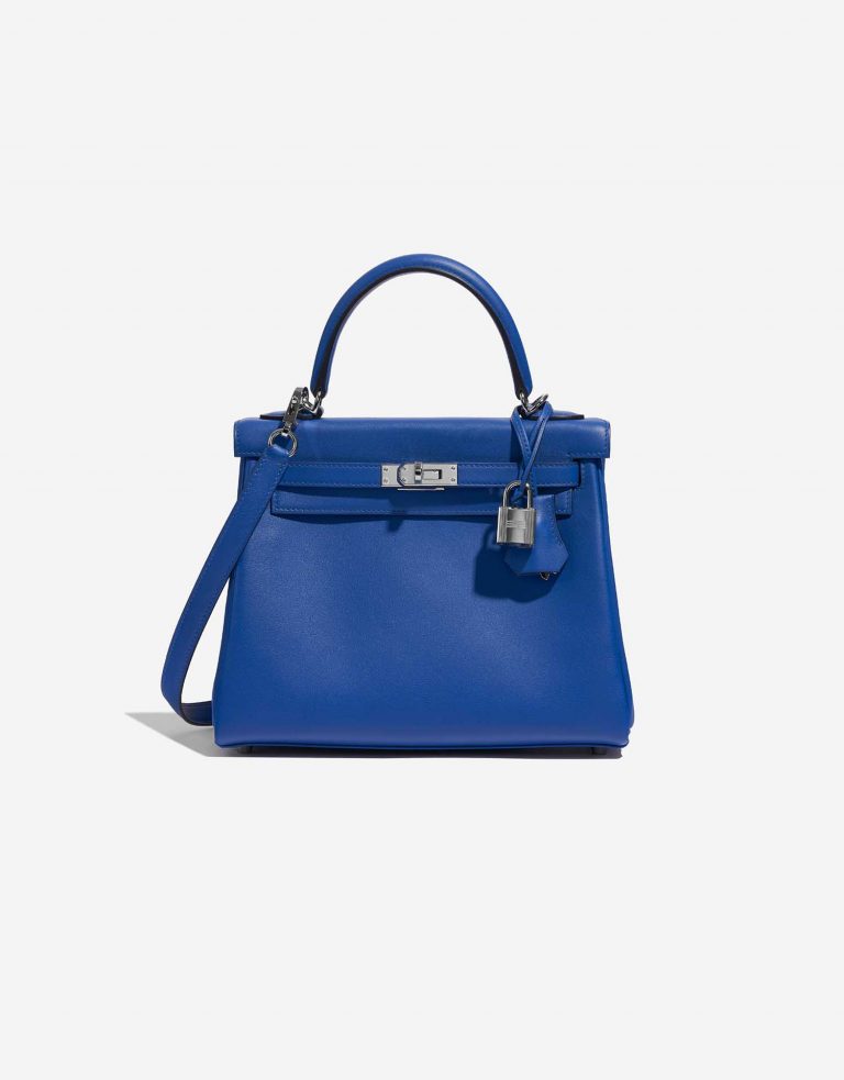 Pre-owned Hermès bag Kelly 25 Swift Blue France Blue Front | Sell your designer bag on Saclab.com