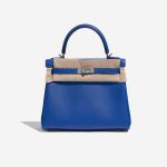 Pre-owned Hermès bag Kelly 25 Swift Blue France Blue Front Velt | Sell your designer bag on Saclab.com