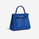 Pre-owned Hermès bag Kelly 25 Swift Blue France Blue Side Front | Sell your designer bag on Saclab.com