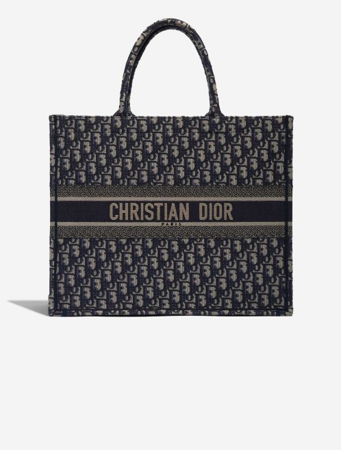 Pre-owned Dior bag Book Tote Large Canvas Blue / White Blue, White Front | Sell your designer bag on Saclab.com