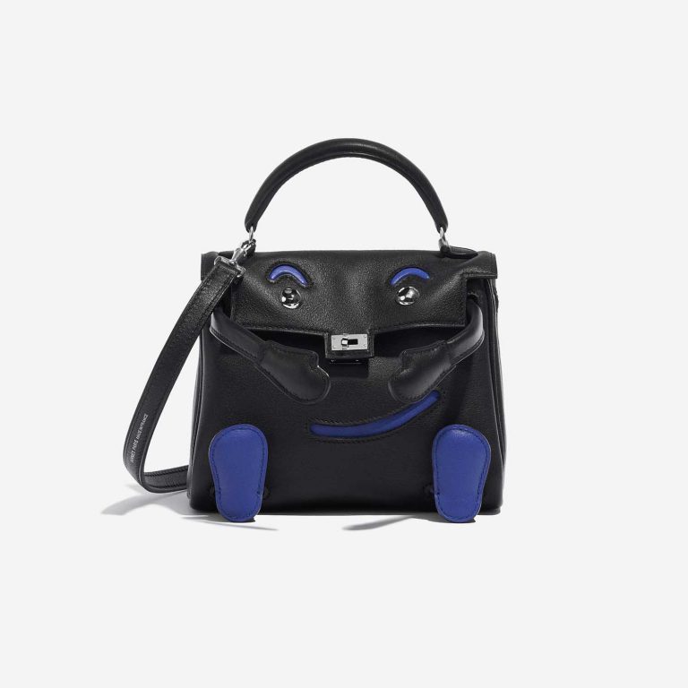 Pre-owned Hermès bag Kelly Doll Quelle Idole Swift Black / Blue Electrique Black, Blue | Sell your designer bag on Saclab.com