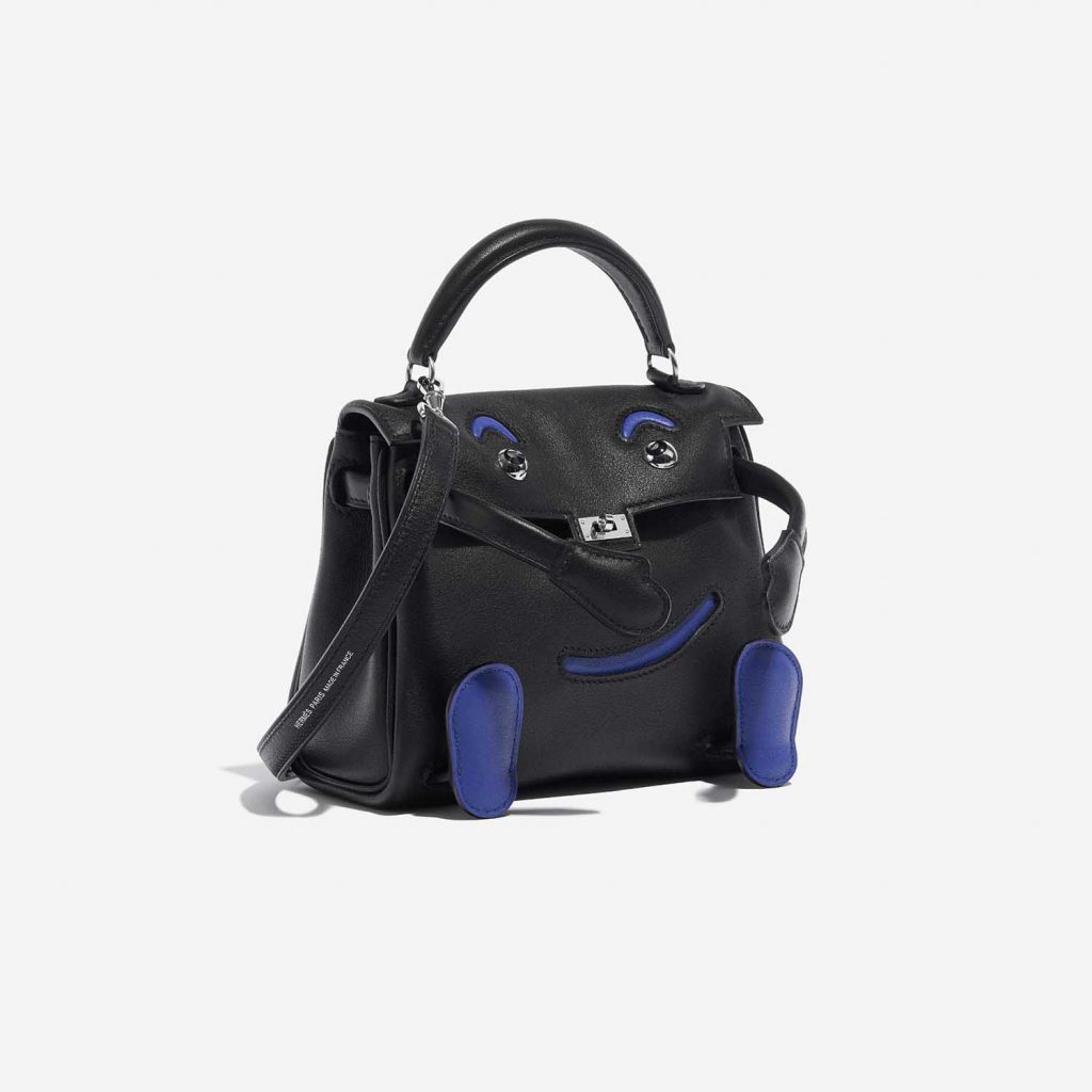 Hermès Kelly Doll Quelle Idole Swift Black / Blue Electrique | SACLÀB