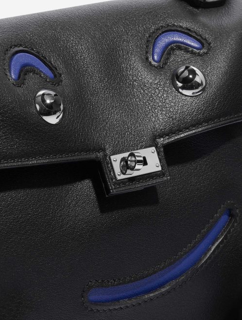 Pre-owned Hermès bag Kelly Doll Quelle Idole Swift Black / Blue Electrique Black, Blue Closing System | Sell your designer bag on Saclab.com