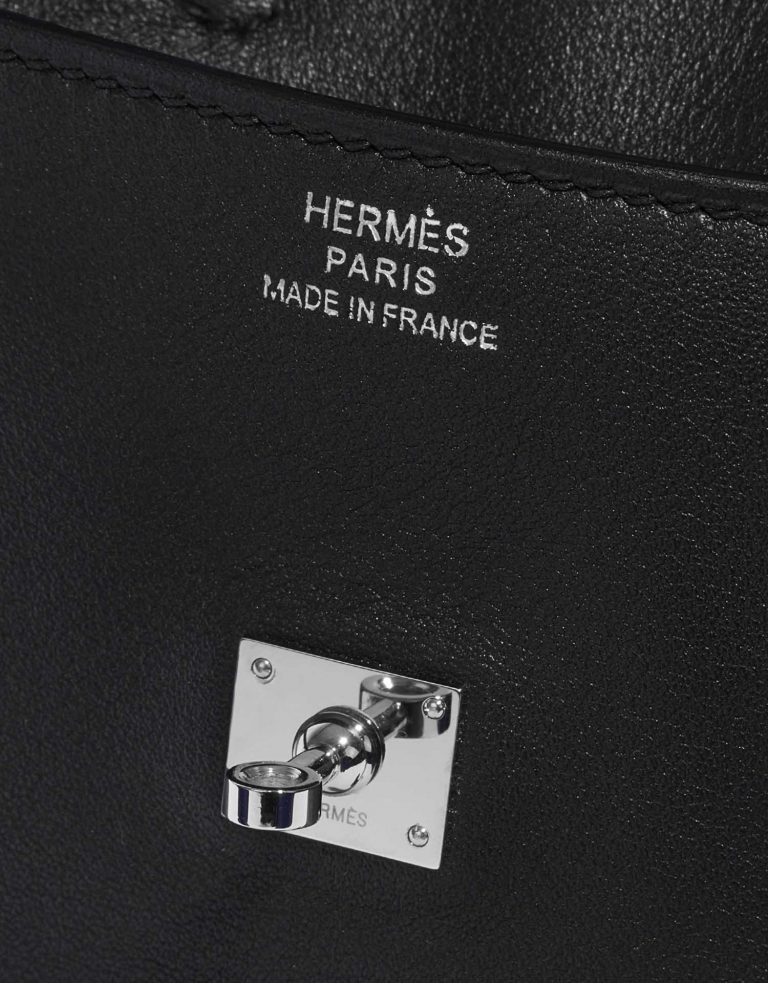 Pre-owned Hermès bag Kelly Doll Quelle Idole Swift Black / Blue Electrique Black, Blue Logo | Sell your designer bag on Saclab.com