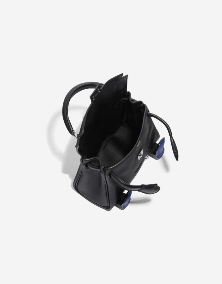 Pre-owned Hermès bag Kelly Doll Quelle Idole Swift Black / Blue Electrique Black, Blue Inside | Sell your designer bag on Saclab.com