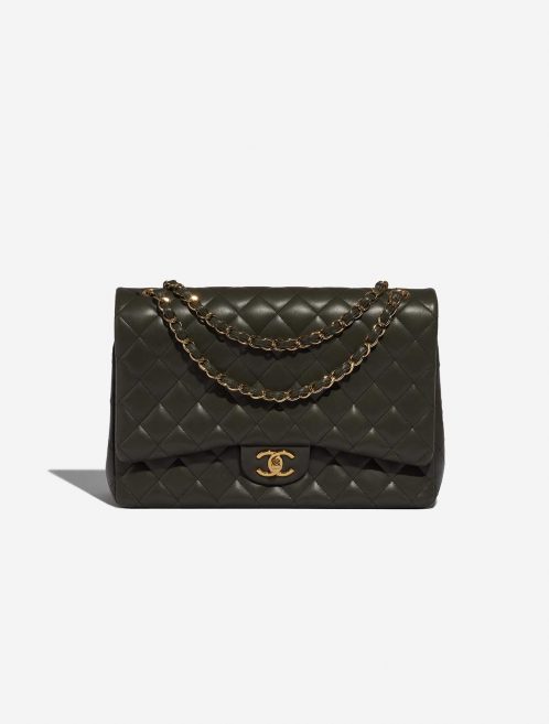 Pre-owned Chanel bag Timeless Maxi Lamb Khaki Green Front | Sell your designer bag on Saclab.com