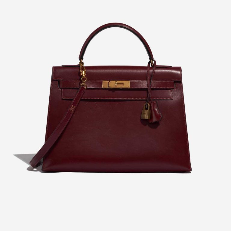 Pre-owned Hermès bag Vintage Kelly 32 Box Rouge H Red Front | Sell your designer bag on Saclab.com
