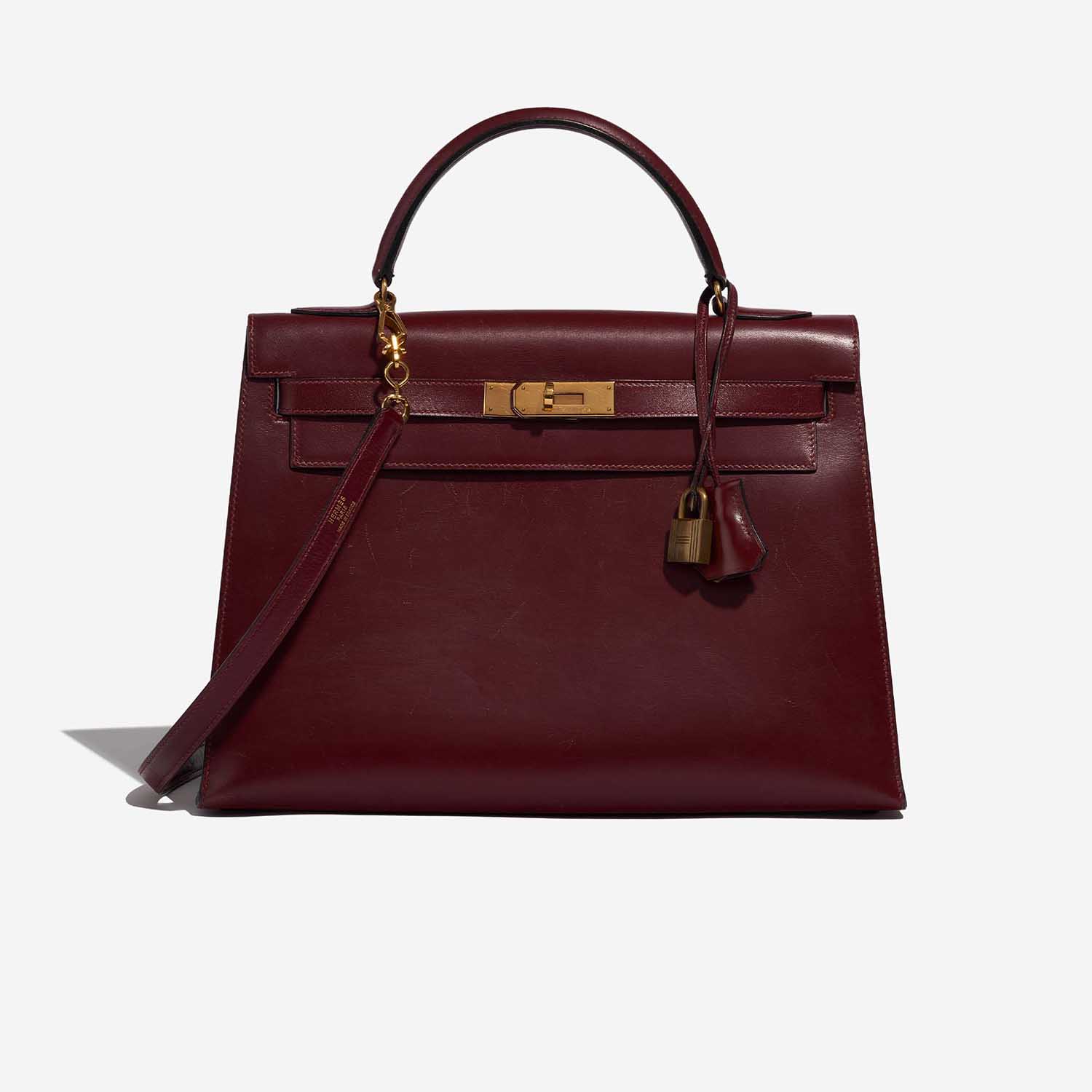 Pre-owned Hermès Tasche Vintage Kelly 32 Box Rouge H Red Front | Verkaufen Sie Ihre Designer-Tasche auf Saclab.com