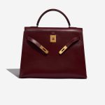 Pre-owned Hermès bag Vintage Kelly 32 Box Rouge H Red Front Open | Sell your designer bag on Saclab.com