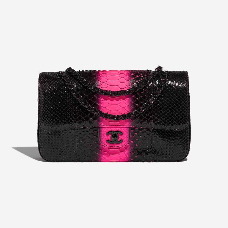 Pre-owned Chanel bag Timeless Medium Python Black / Pink Black, Pink Front | Sell your designer bag on Saclab.com