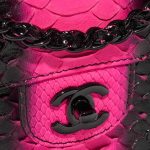 Pre-owned Chanel bag Timeless Medium Python Black / Pink Black, Pink Closing System | Sell your designer bag on Saclab.com
