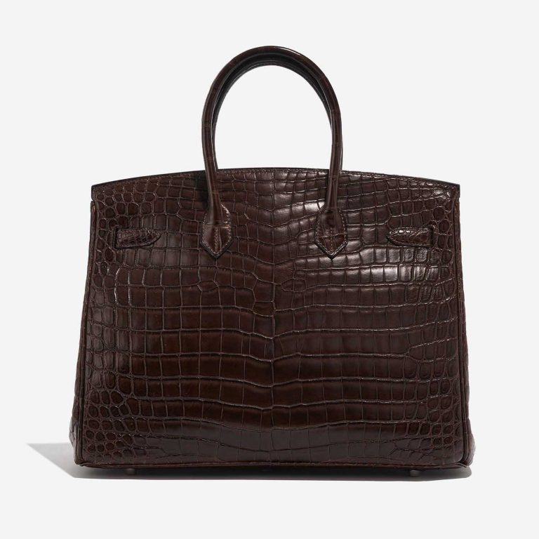 Pre-owned Hermès bag Birkin 35 Crocodile Niloticus Marron Brown Back | Sell your designer bag on Saclab.com