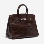 Pre-owned Hermès bag Birkin 35 Crocodile Niloticus Marron Brown Side Front | Sell your designer bag on Saclab.com