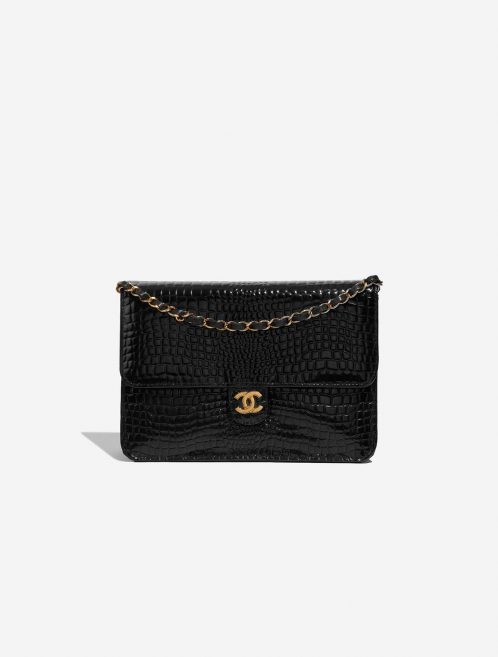 Pre-owned Chanel bag Timeless Single Flap Medium Crocodile Black Black Front | Sell your designer bag on Saclab.com