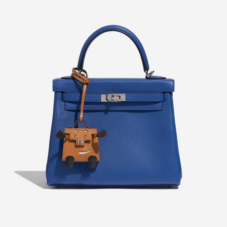 Pre-owned Hermès bag Kelly Doll Charm Veau Butler / Chevre Mysore Sable / Mushroom / Havane / Black Black, Brown Detail | Sell your designer bag on Saclab.com