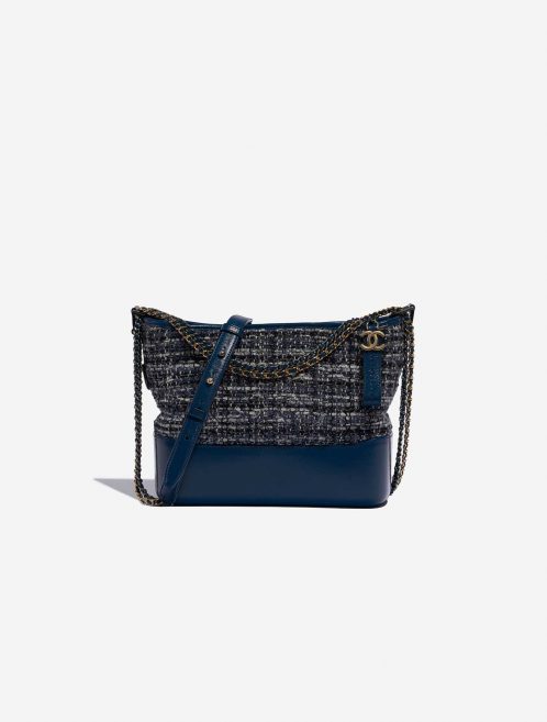 Pre-owned Chanel bag Gabrielle Medium Tweed / Calf Blue / Multicolor Blue, Multicolour Front | Sell your designer bag on Saclab.com