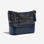 Pre-owned Chanel bag Gabrielle Medium Tweed / Calf Blue / Multicolor Blue, Multicolour Side Front | Sell your designer bag on Saclab.com
