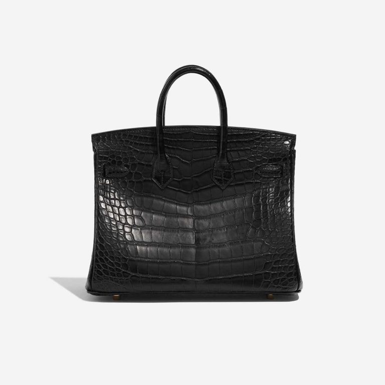 Pre-owned Hermès bag Birkin 25 Matte Alligator Black Black Back | Sell your designer bag on Saclab.com