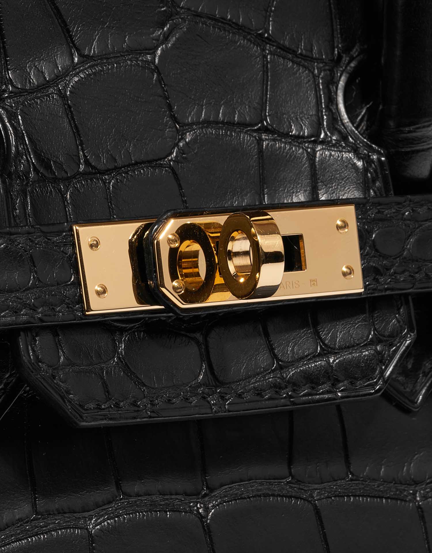 Hermes Birkin 25 Bag Matte Black Alligator Gold Hardware