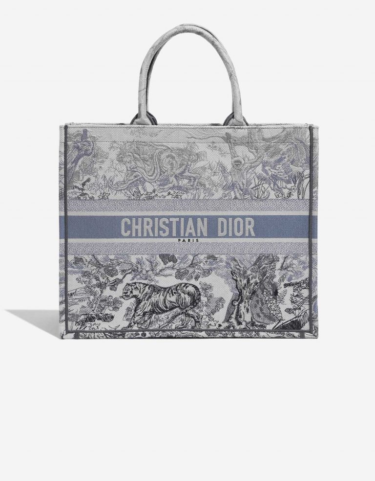 Pre-owned Dior bag Book Tote Large Canvas Blue Blue Front | Sell your designer bag on Saclab.com