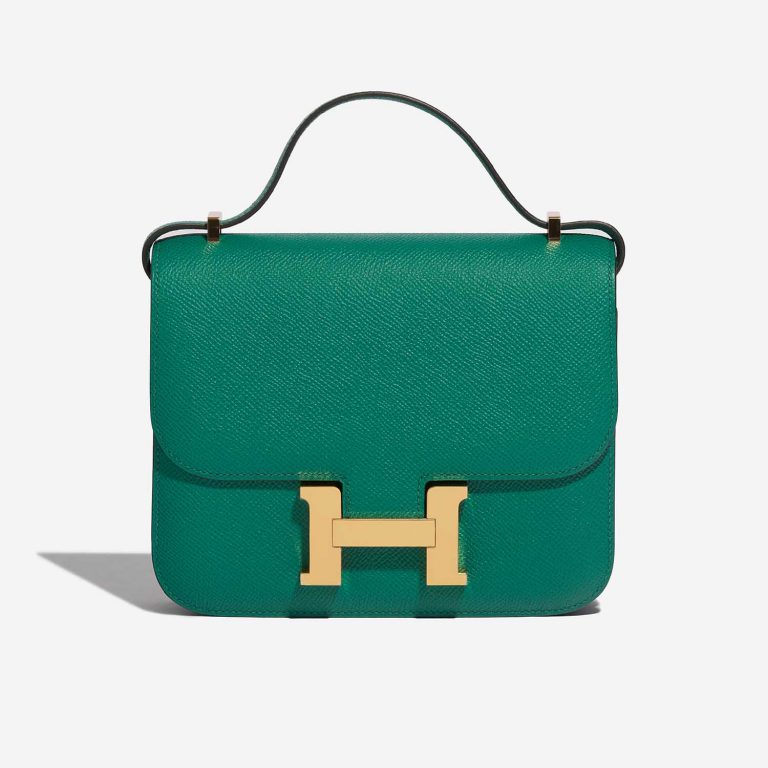 Pre-owned Hermès bag Constance 18 Espom Vert Jade Green Front | Sell your designer bag on Saclab.com