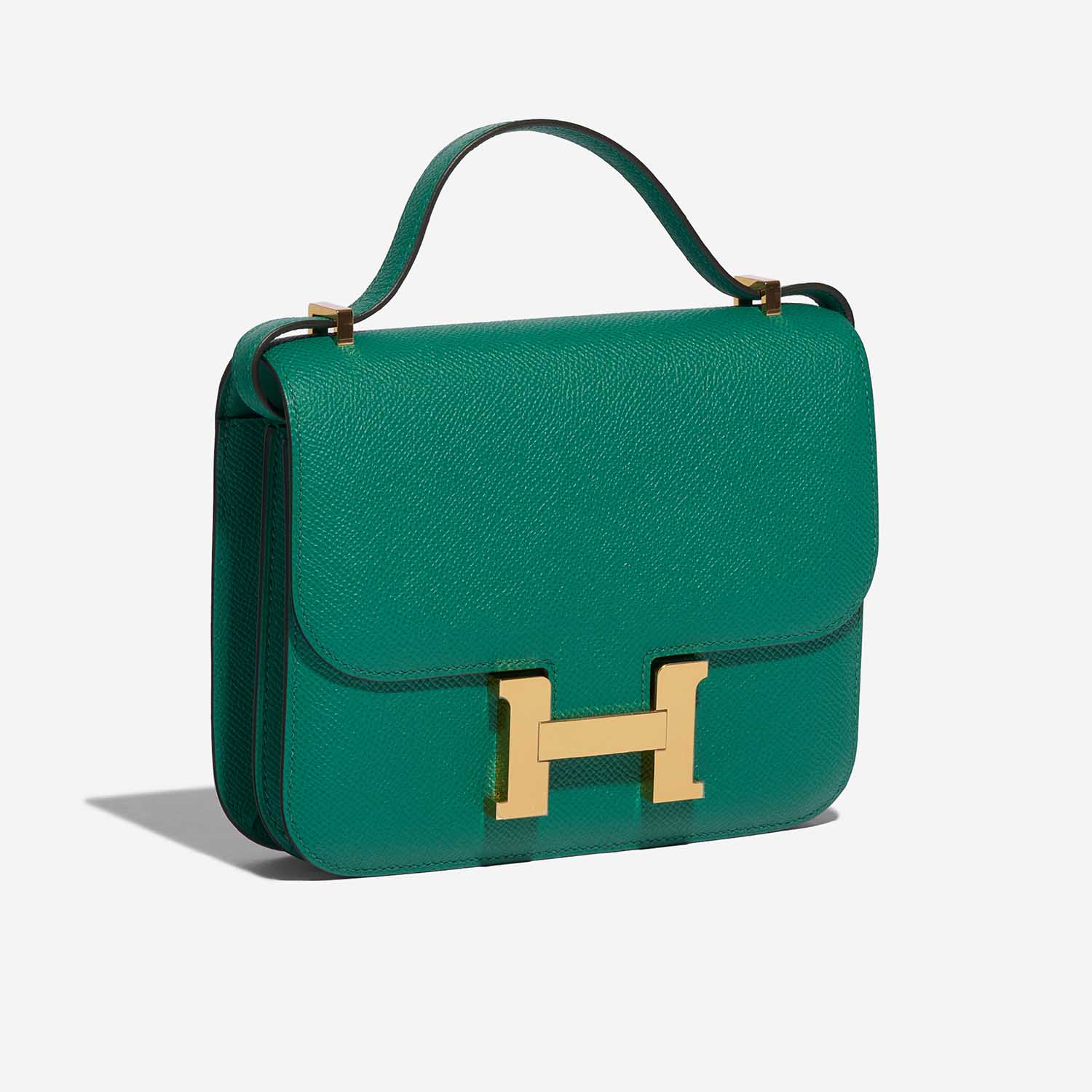 Pre-owned Hermès bag Constance 18 Espom Vert Jade Green Side Front | Sell your designer bag on Saclab.com